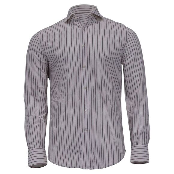Brunello Cucinelli Striped Button-Down Shirt in White Cotton
